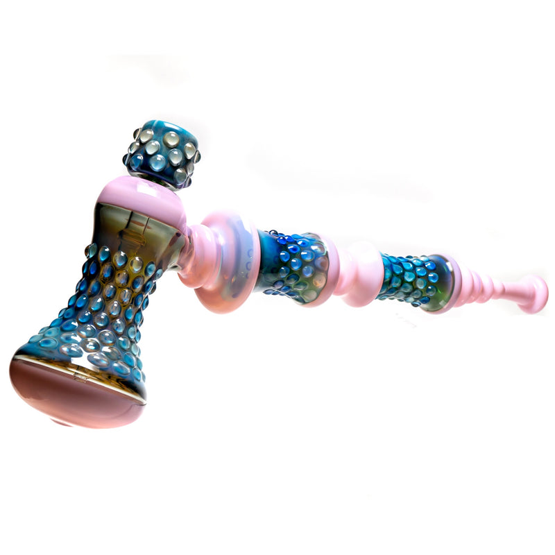 Goo Roo Designs - 25" Hammer Bubbler - Milky Pink, Smoke & Fume - The Cave