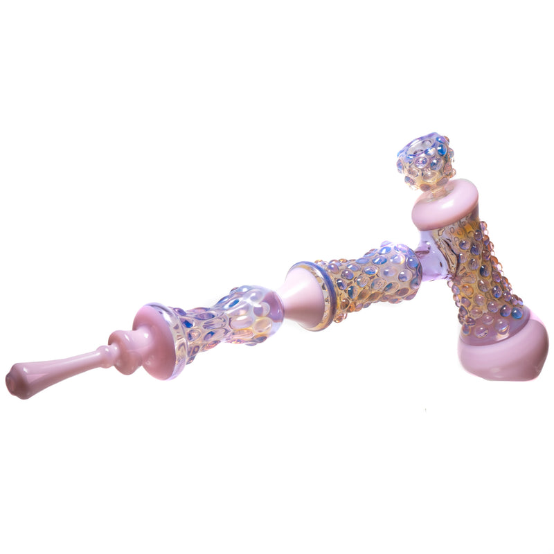 Goo Roo Designs - 23" Hammer Bubbler - Purple Fume & Milky Pink - The Cave