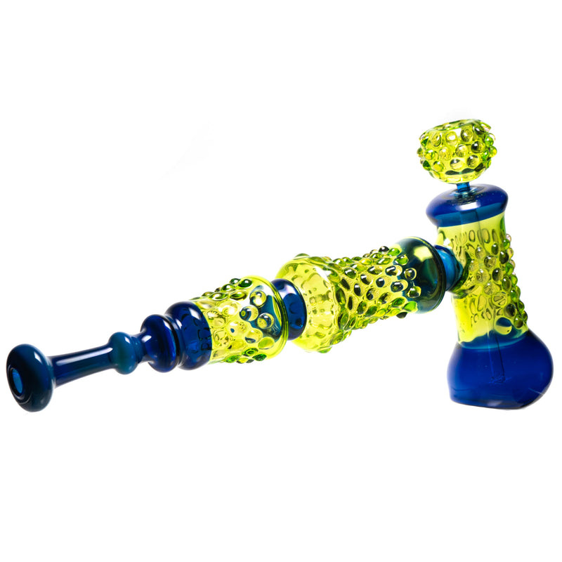 Goo Roo Designs - 23" Hammer Bubbler - Transparent Green & Cobalt - The Cave