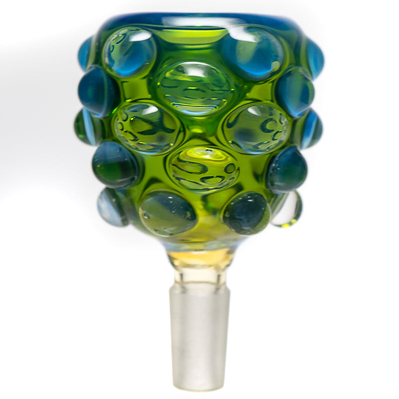 Goo Roo Designs - 22" Hammer Bubbler - Green Blue & White w/ Smoke - The Cave