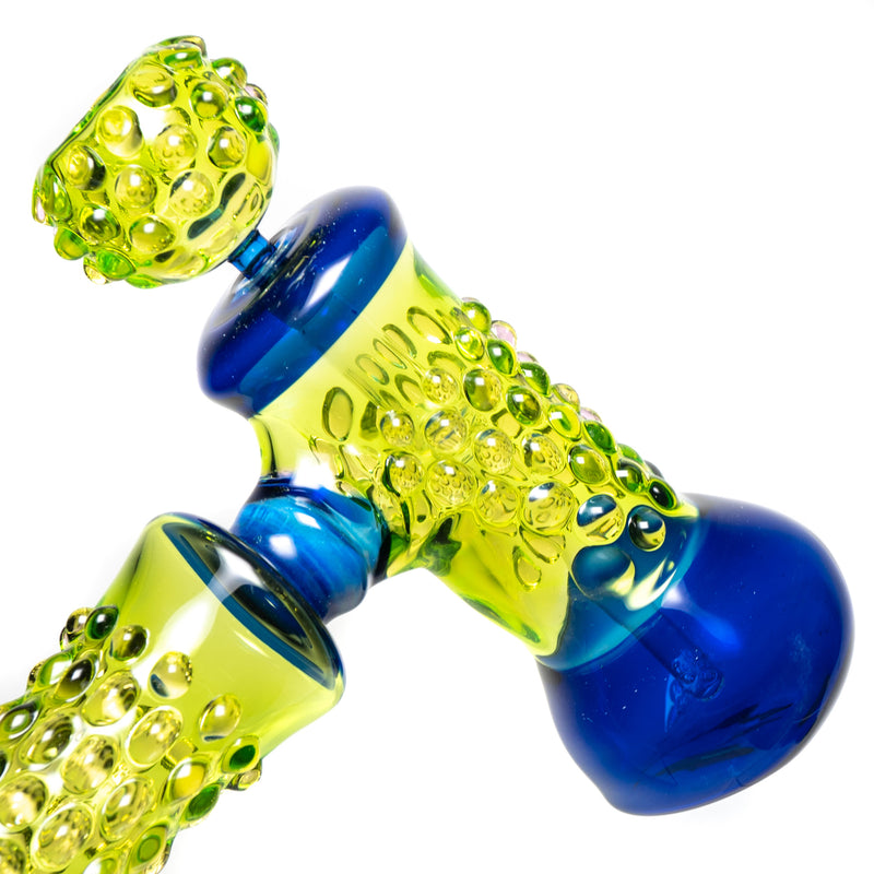 Goo Roo Designs - 23" Hammer Bubbler - Transparent Green & Cobalt - The Cave