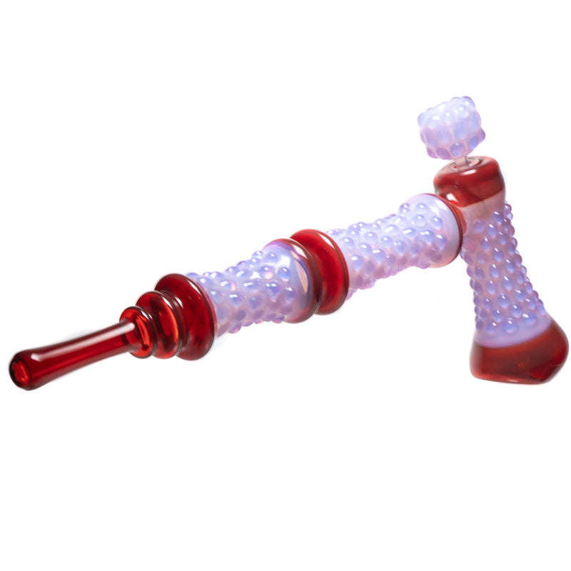 Goo Roo Designs - 23" Hammer Bubbler - Milky Purple & Red - The Cave