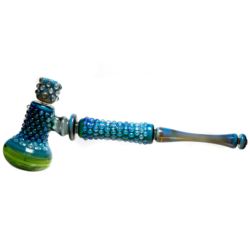 Goo Roo Designs - 23" Hammer Bubbler - Green Blue Fume - The Cave
