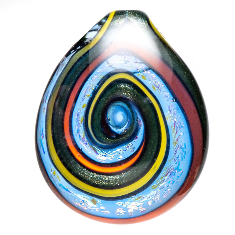 Dichro Swirl Pendant - Yellow, Orange & Steelwool - The Cave