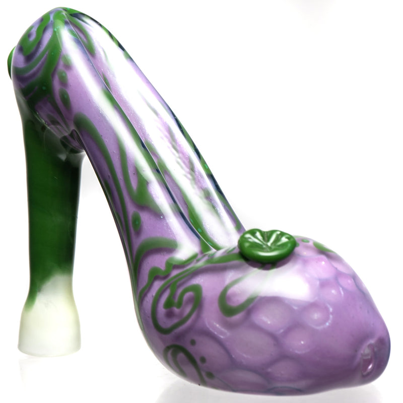 Dellene Peralta - High Heel Shoe Pipe - Purple Honeycomb w/ Green & White - The Cave