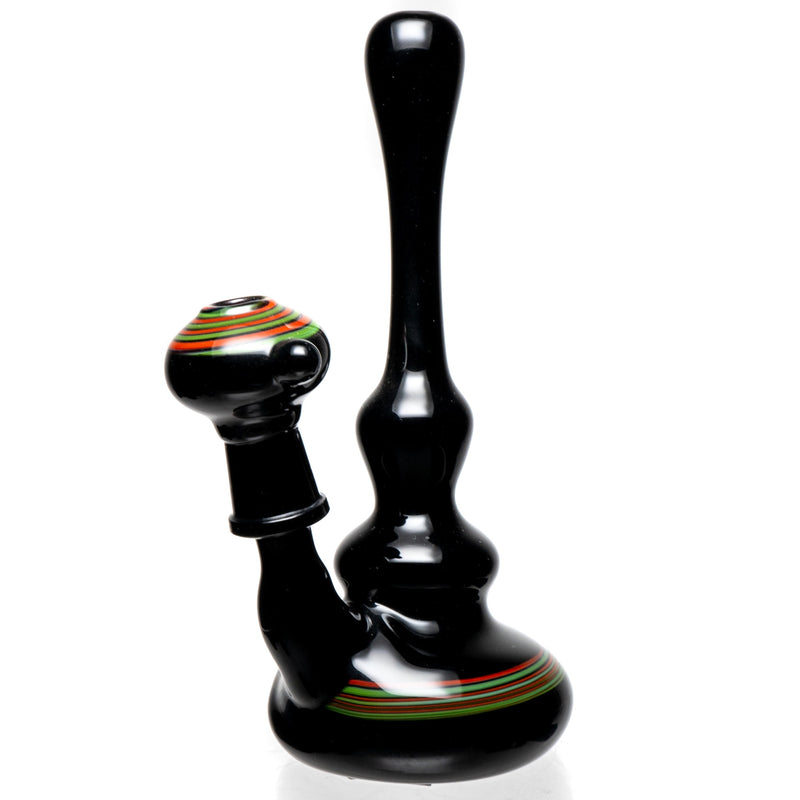 Barto - Fixed Mini Rig - Black w/ Green & Orange Swirl