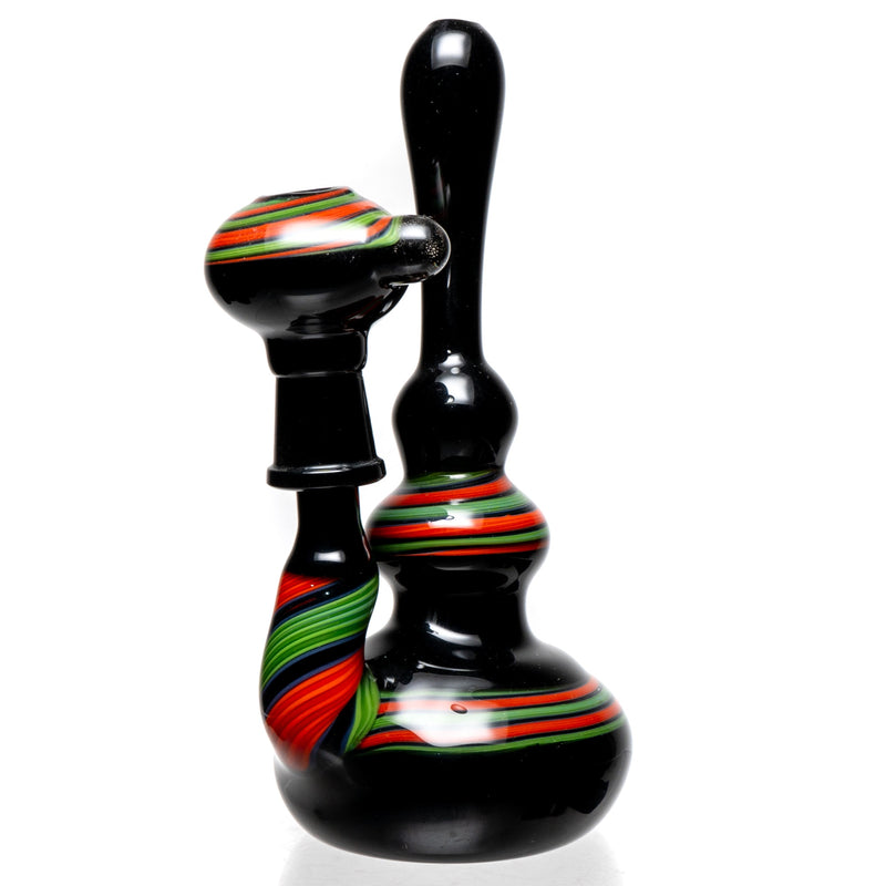 Barto - Fixed Mini Rig -  Black w/ Green & Orange Swirl