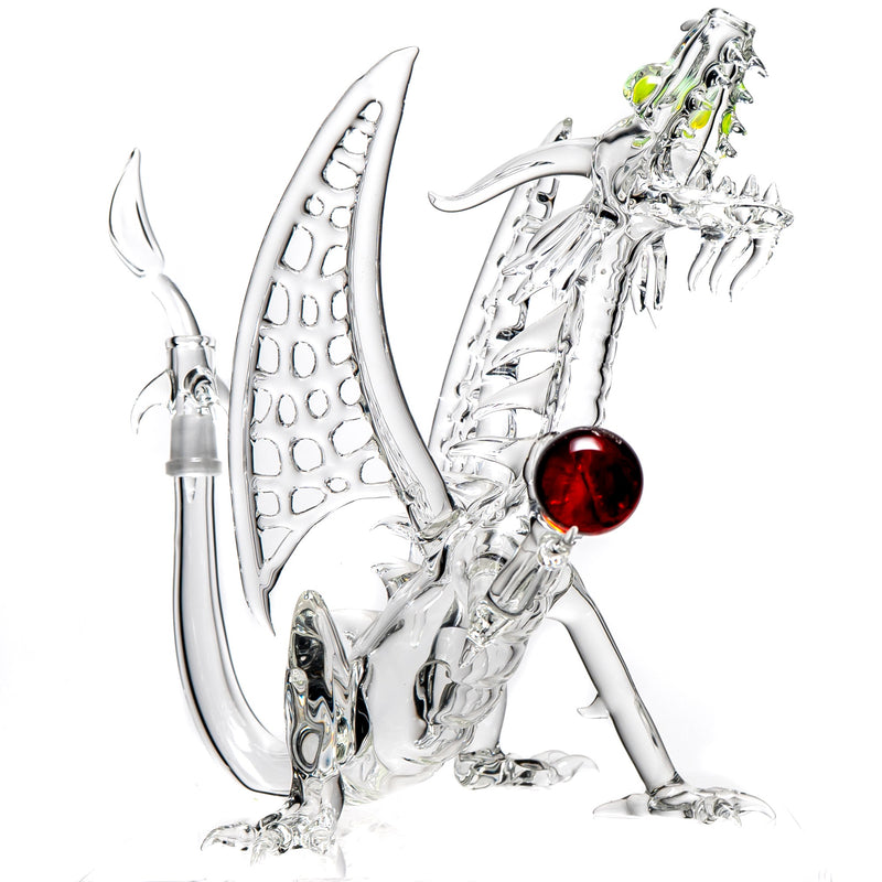 Scoz Glass - Dragon - Clear w/ Slyme Eyes - The Cave