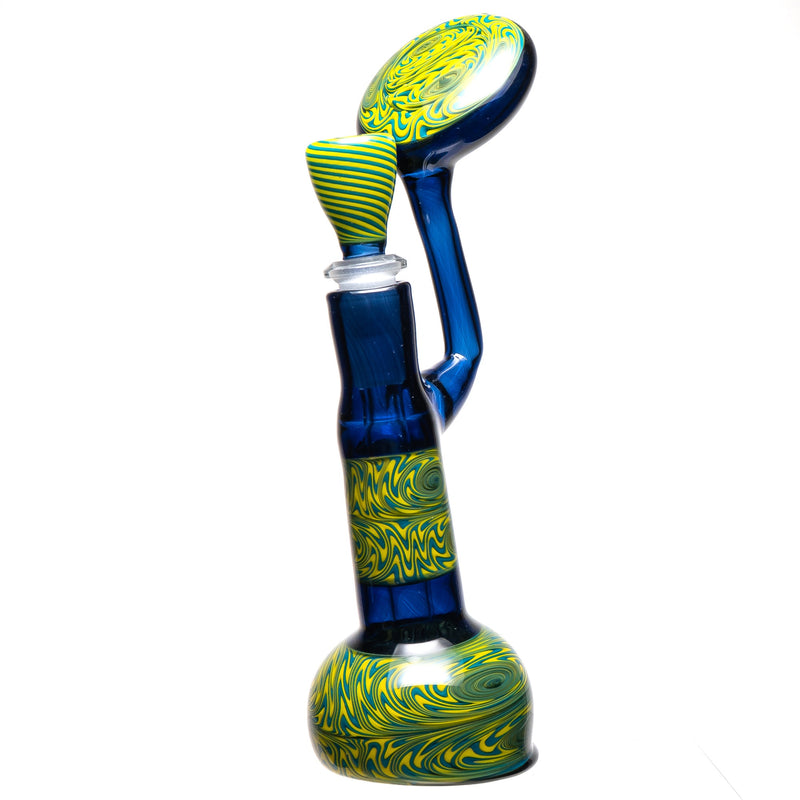 Red Nose Glass - Worked Bubbler - Cobalt - The Cave