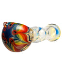 Justice Brown Glass - Fume Spoon Pipe - Rainbow Flower - The Cave