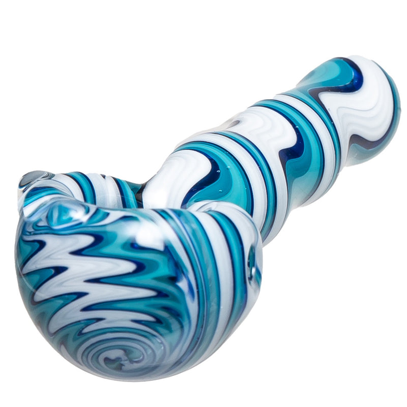 Justice Brown Glass - Worked Spoon Pipe - Ice - The Cave