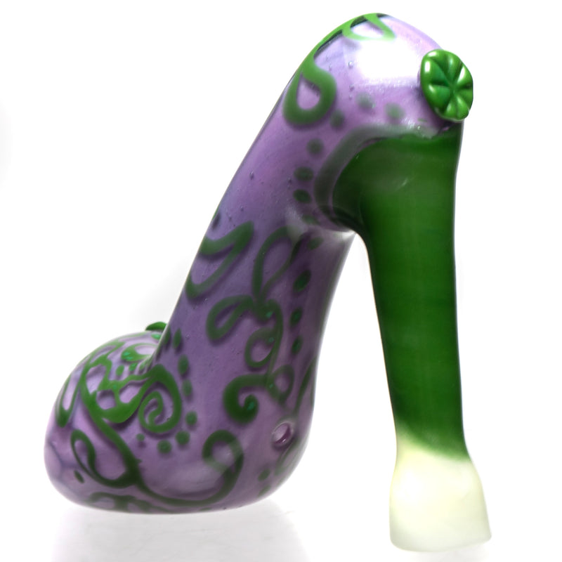 Dellene Peralta - High Heel Shoe Pipe - Purple Honeycomb w/ Green & White - The Cave