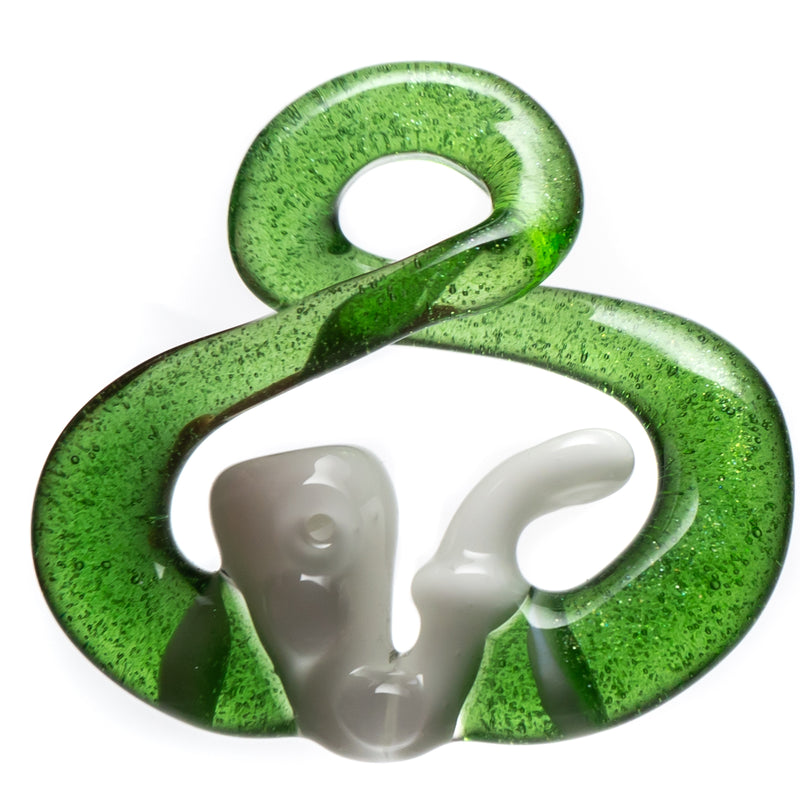 Natey Love - Infinity Loop Pendant - Pipe Love - Green Stardust - The Cave