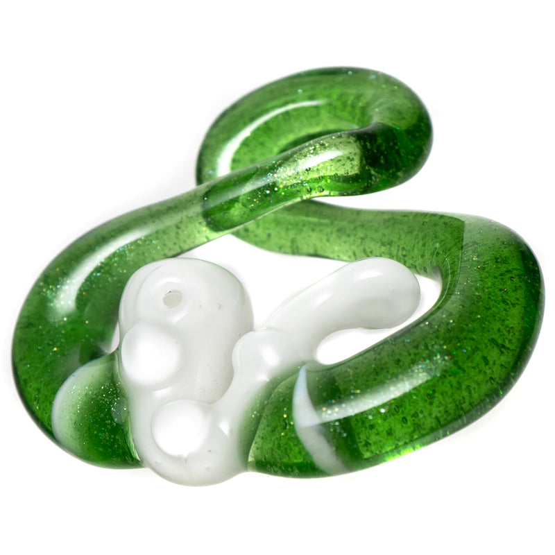 Natey Love - Infinity Loop Pendant - Pipe Love - Green Stardust - The Cave