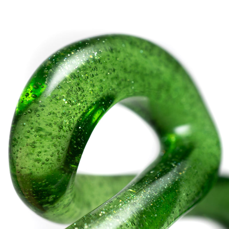 Natey Love - Infinity Loop Pendant - Pipe Love - Green Stardust - The Cave