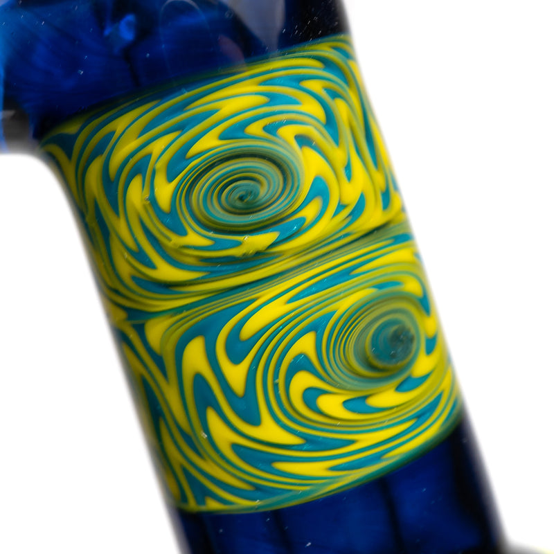 Red Nose Glass - Worked Bubbler - Cobalt - The Cave