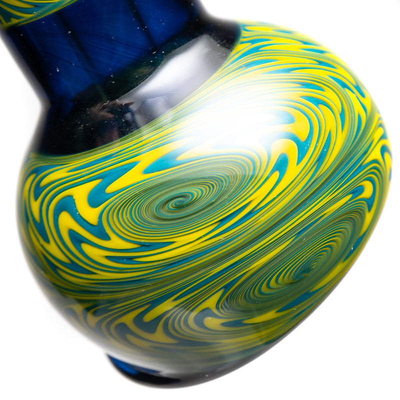 Red Nose Glass - Worked Bubbler - Cobalt - The Cave