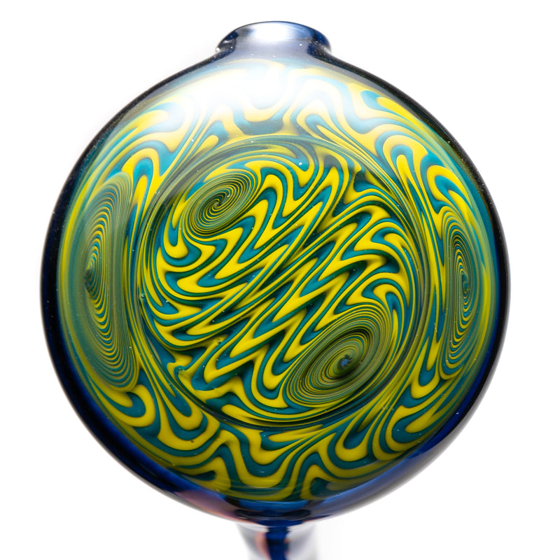 Red Nose Glass - Worked Bubbler - Cobalt - The Cave