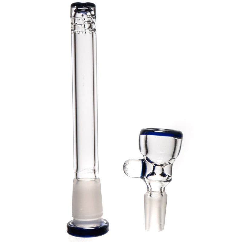 Mighty Chalice - 15" Band Beaker - 40x7 - Blue w/ Fire Linework - The Cave