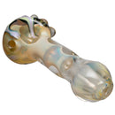 Justice Brown Glass - Fume Spoon Pipe - Green Pink Flower - The Cave
