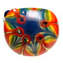 Justice Brown Glass - Fume Spoon Pipe - Rainbow Flower - The Cave