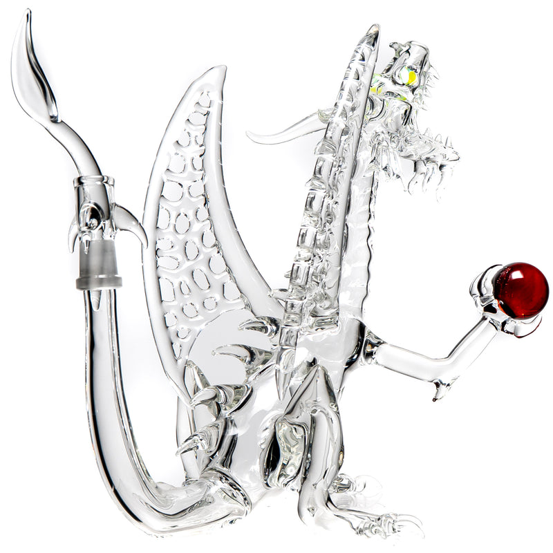 Scoz Glass - Dragon - Clear w/ Slyme Eyes - The Cave