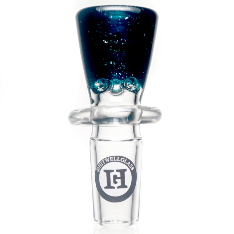 Hitwell Glass - Martini Slide - 3 Hole - 14mm - Blue Stardust - The Cave