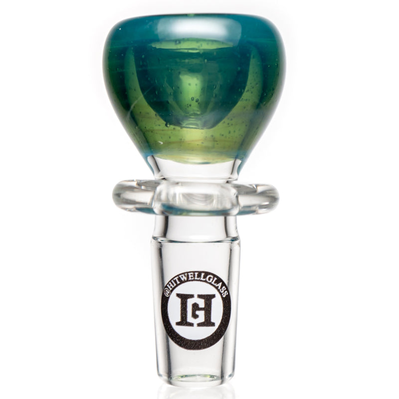 Hitwell Glass - Push Bowl Slide - 14mm - Blue Green - The Cave