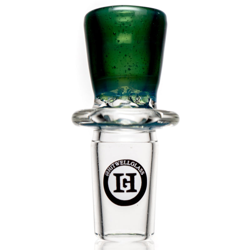Hitwell Glass - Martini Slide - 3 Hole - 18mm - Blue Green - The Cave