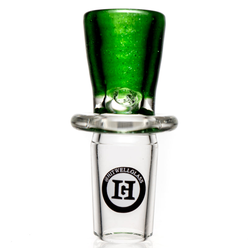 Hitwell Glass - Martini Slide - 3 Hole - 18mm - Green Stardust - The Cave