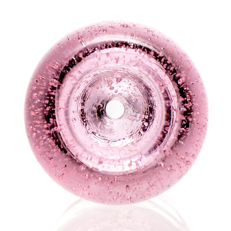 Hitwell Glass - Push Bowl Slide - 18mm - Pink Lollipop - The Cave