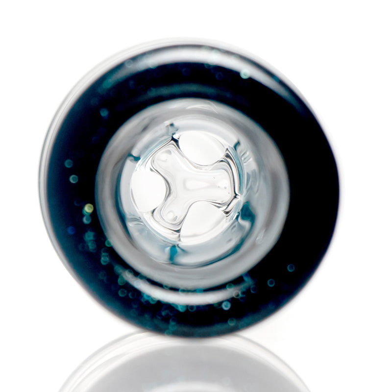 Hitwell Glass - Martini Slide - 3 Hole - 14mm - Blue Stardust - The Cave