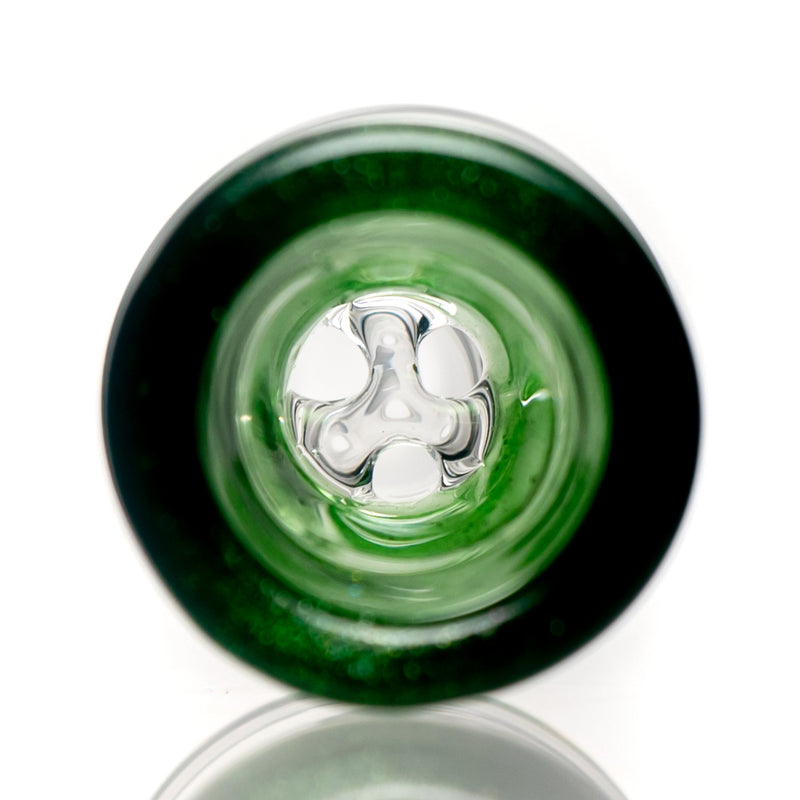 Hitwell Glass - Martini Slide - 3 Hole - 14mm - Green Stardust - The Cave