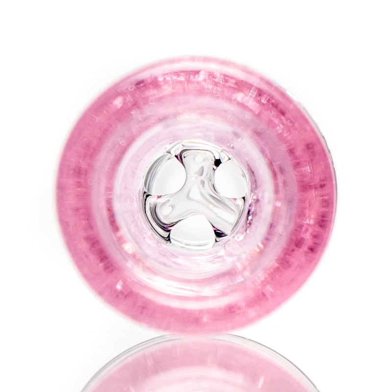 Hitwell Glass - Martini Slide - 3 Hole - 14mm - Pink Lollipop - The Cave