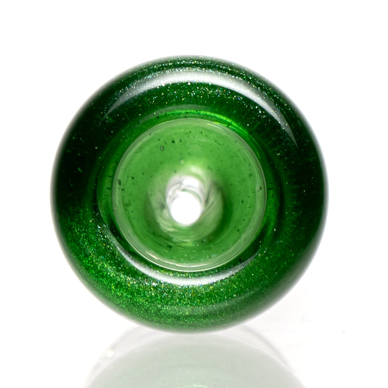 Hitwell Glass - Push Bowl Slide - 14mm - Green Stardust - The Cave