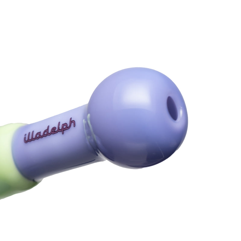 Illadelph - Hammer Dry Pipe - Milky Green & Purple - The Cave