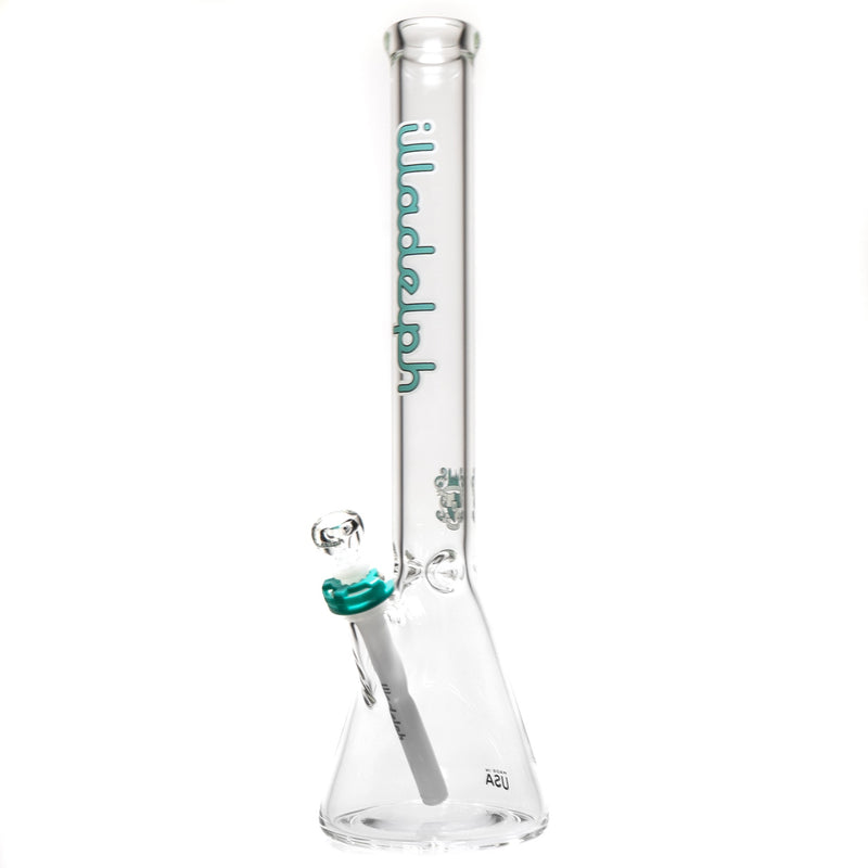 Illadelph - Medium Beaker - 7mm - Teal & White Label - The Cave