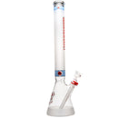 Illadelph - Tall Beaker - Frosted Signature Series - Red & Black Label w/ Blue Band - The Cave