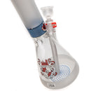 Illadelph - Tall Beaker - Frosted Signature Series - Red & Black Label w/ Blue Band - The Cave
