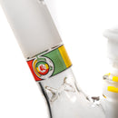 Illadelph - Medium Beaker - Frosted Signature Series - Rasta & White - The Cave