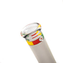 Illadelph - Medium Beaker - Frosted Signature Series - Rasta & White - The Cave