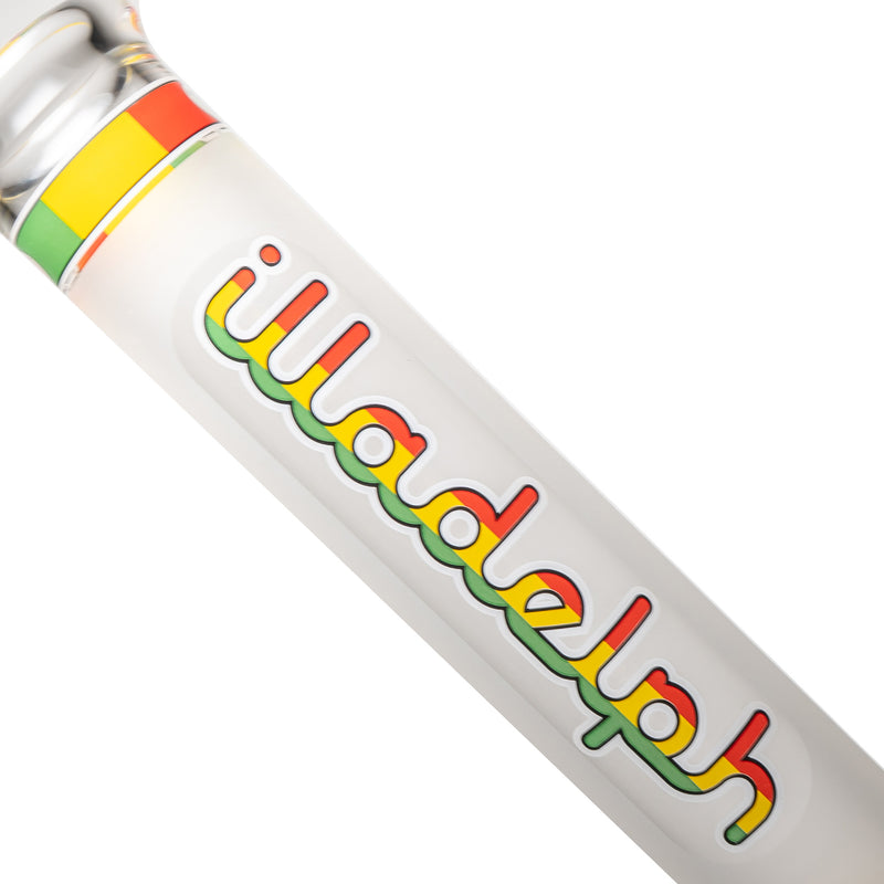 Illadelph - Medium Beaker - Frosted Signature Series - Rasta & White - The Cave