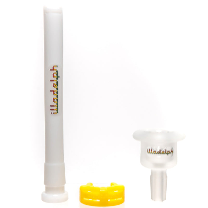 Illadelph - Medium Beaker - Frosted Signature Series - Rasta & White - The Cave