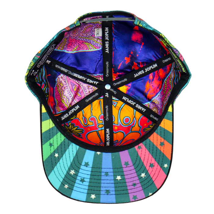 Grassroots - Janis Joplin Rainbow Daisies Snapback Hat - Large/XL - The Cave