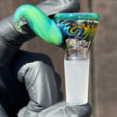 KJH Glass - Martini Slide - 4-Hole - 14mm - Bipolar Green/Blue
