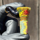 KJH Glass - Martini Slide W/ Worked Joint - 4-Hole - 14mm - Rasta