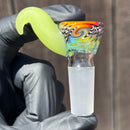 KJH Glass - Martini Slide - 4-Hole - 14mm -  Jailhouse/Greens/Blues