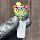 KJH Glass - Martini Slide - 4-Hole - 14mm -  Jailhouse/Greens/Blues
