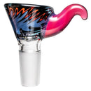 Kevin Howell - Martini Slide - 4 Hole - 14mm - Aqua, Red & Purple Linework w/ Telemagenta - The Cave