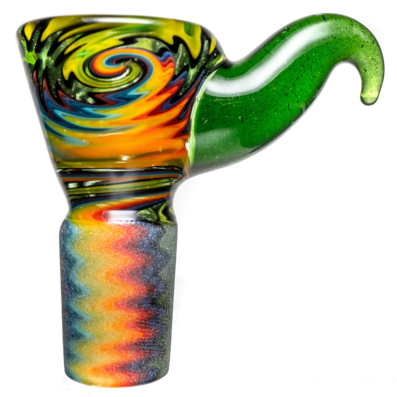 Kevin Howell - Martini Slide w/ Worked Joint - 4 Hole - 18mm - Green Stardust - The Cave